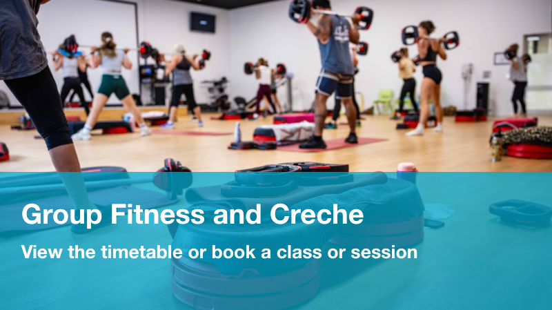 Group Fitness and Creche. View the timetable or book a class or session